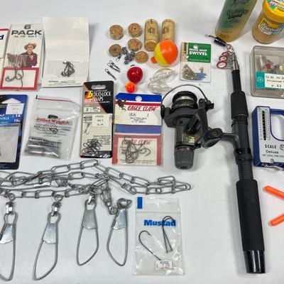 Fishing Gear Lot with Backpack