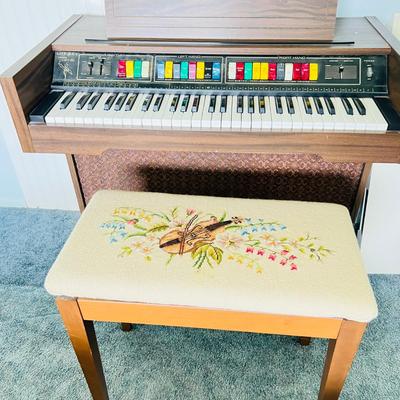 Lowrey Teenie Genie Organ and Needlepoint Bench  (BR3-JM)