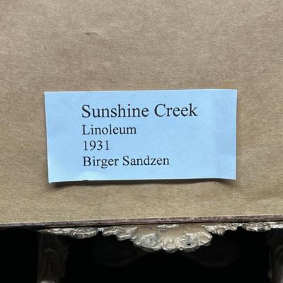 Birger Sandzen Original Signed Linoleum Print Sunshine Creek 12x18