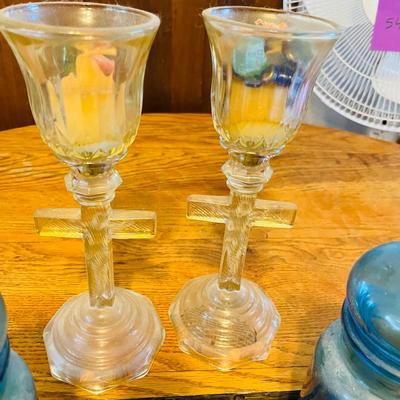 Cross candlesticks & Jars