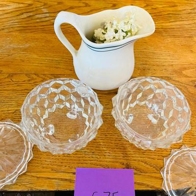 Depression Glass powder boxes
