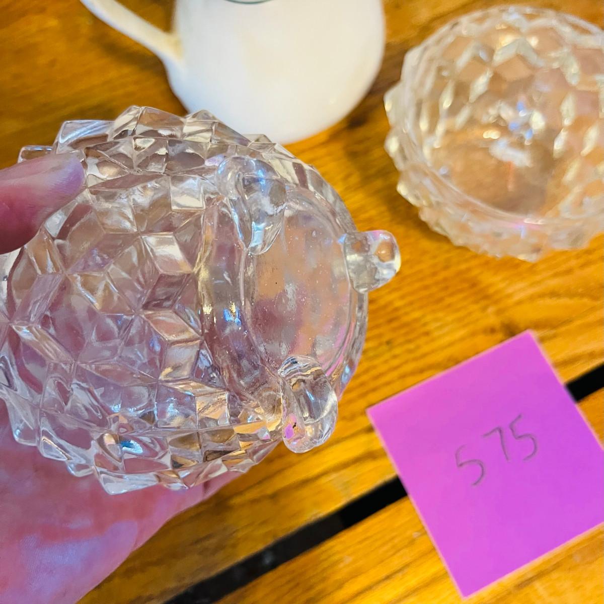 Depression Glass powder boxes
