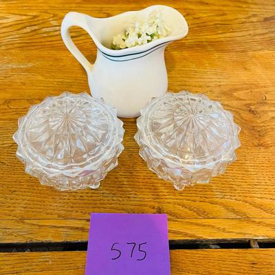 Depression Glass powder boxes