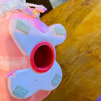 Pink Piggy bank and other decor