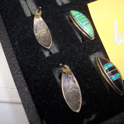 2 pair Zuni Sterling Silver earrings