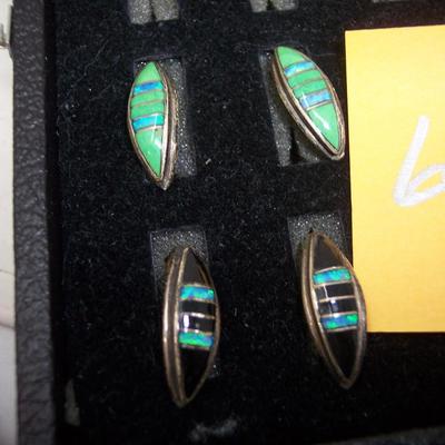 2 pair Zuni Sterling Silver earrings