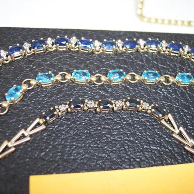 Lot of 3 10K gold & Gemstone Bracelets
