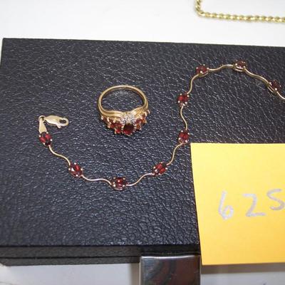 Garnet Bracelet & Ring 10K