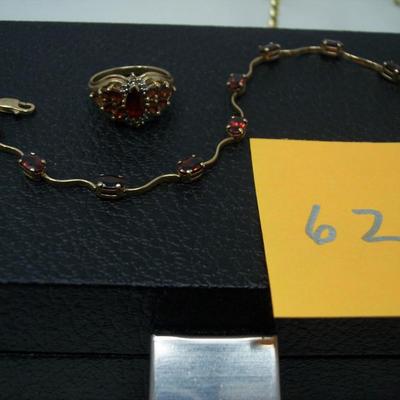 Garnet Bracelet & Ring 10K