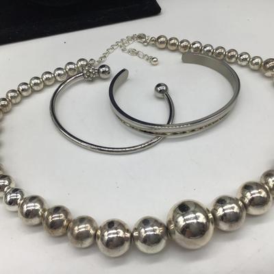 Silver Tone Necklace and Bracelet
