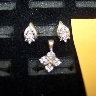 Diamond Pendant & Earring Set