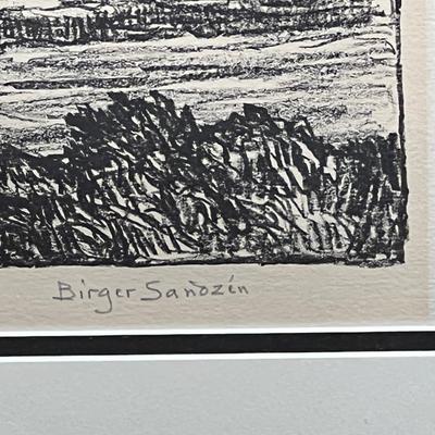Large rare MOON PRINT Birger Sandzen Fine Art Print  10x14 archivally framed