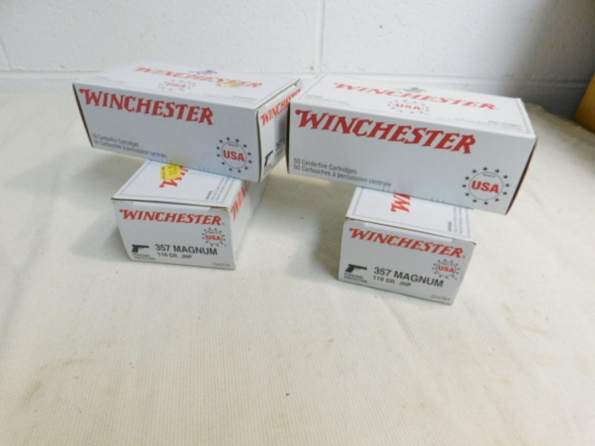 4 Boxes Winchester 357 Magnum 110 Grain JHP 50 Round Box | EstateSales.org