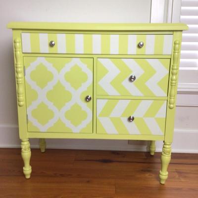 8353 Yellow and White Decorative Cabinet