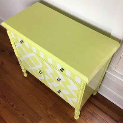 8353 Yellow and White Decorative Cabinet