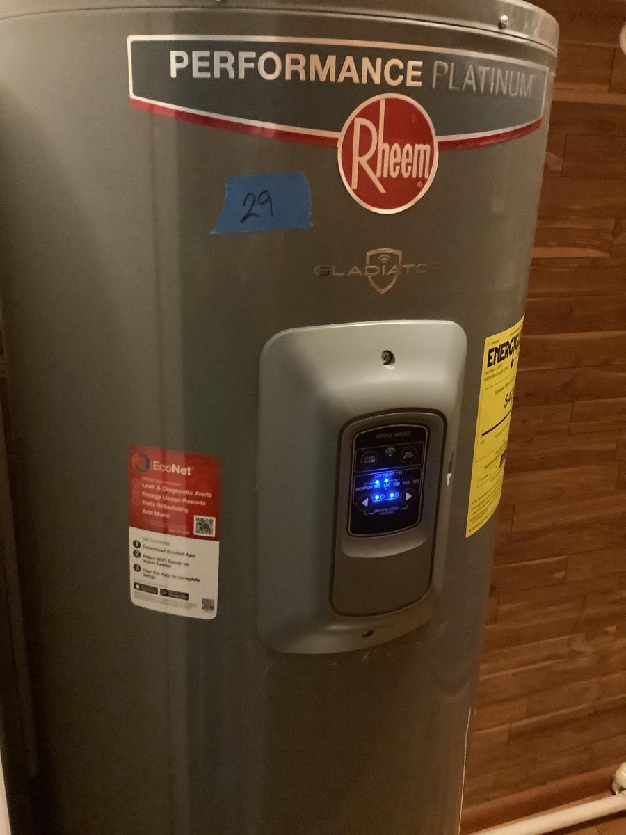Rheem Gladiator Performance Platinum water heater 2 years old