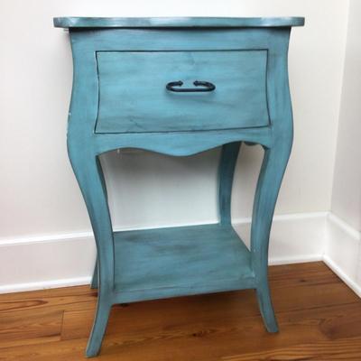 8361 Blue Painted Single Drawer Stand