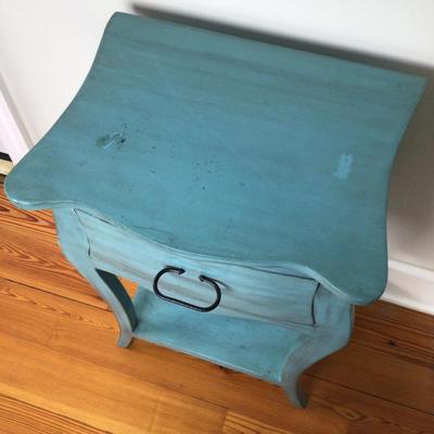 8361 Blue Painted Single Drawer Stand