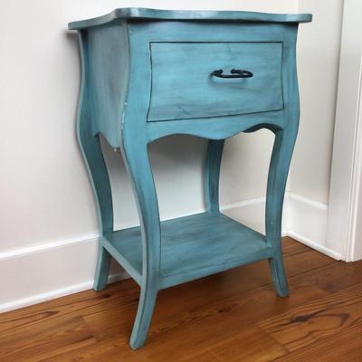 8361 Blue Painted Single Drawer Stand