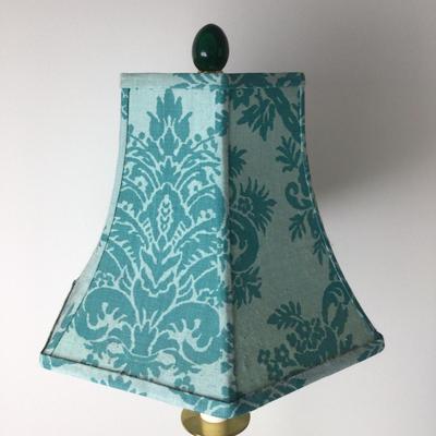 8363 Crystal and Brass Candlestick Lamp with Laura Ashley Shade