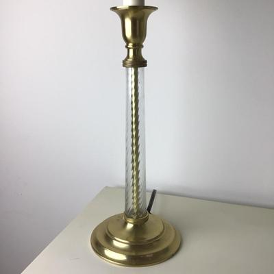 8363 Crystal and Brass Candlestick Lamp with Laura Ashley Shade