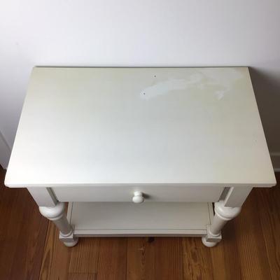 8365 White Single Drawer End Table