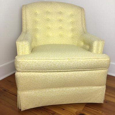 8368 Yellow and White Upholstered Arm Chair