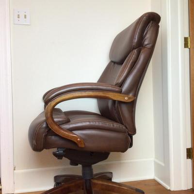 8369 Brown Leather Lazboy Office Chair