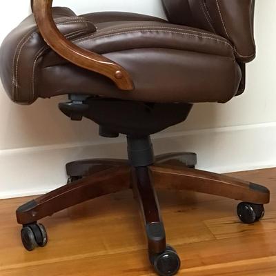 8369 Brown Leather Lazboy Office Chair