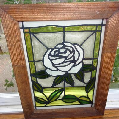 LOT 7 STAINED GLASS ROSE