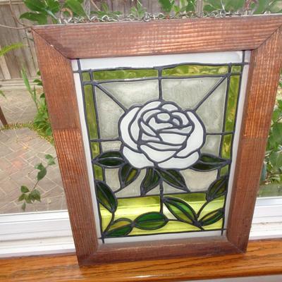 LOT 7 STAINED GLASS ROSE