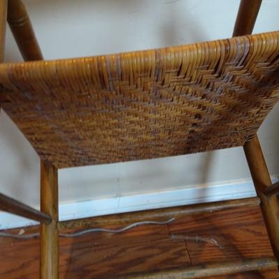 LOT 14. VINTAGE LADDER BACK ARM CHAIR