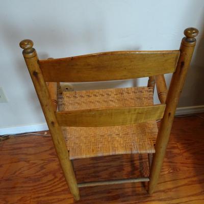 LOT 14. VINTAGE LADDER BACK ARM CHAIR