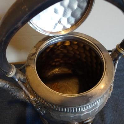 LOT 35. SILVER PLATED KETTLE
