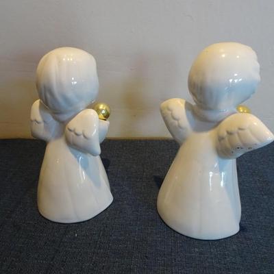 LOT 50. ANGEL FIGURINES/CANDLE HOLDERS