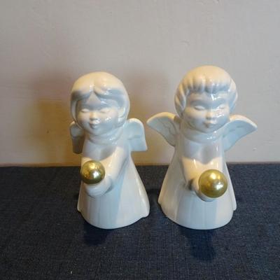 LOT 50. ANGEL FIGURINES/CANDLE HOLDERS