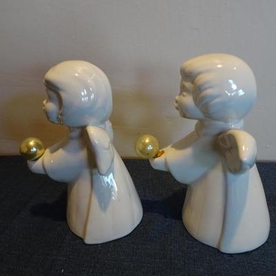 LOT 50. ANGEL FIGURINES/CANDLE HOLDERS