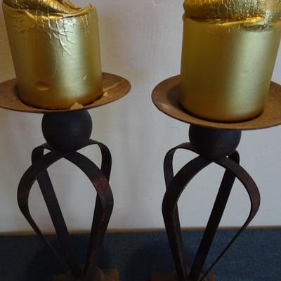 LOT 57. METAL CANDLE HOLDERS