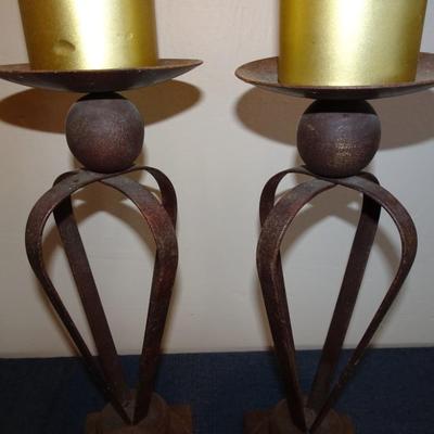 LOT 57. METAL CANDLE HOLDERS