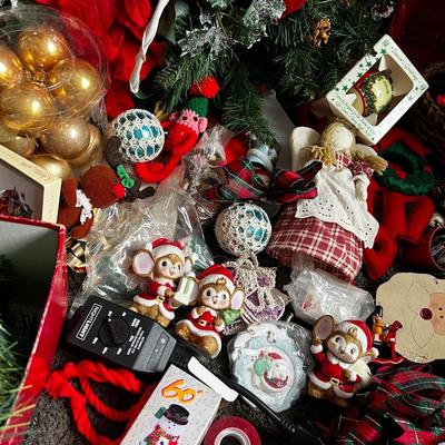 Christmas items bulbs garland bells bows and more