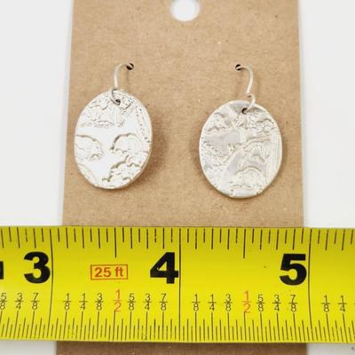 HAND CRAFTED ARTIST DESIGNED .925 SILVER DANGLE EARRINGS #1