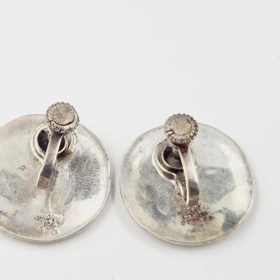 MEXICAN SILVER MOSIAC TURQUOISE EARRINGS