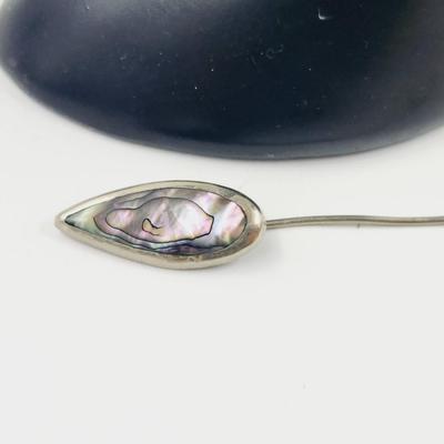 VINTAGE MEXICAN SILVER & ABALONE PIN