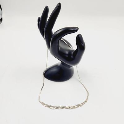 VINTAGE BRAIDED .925 SILVER NECKLACE