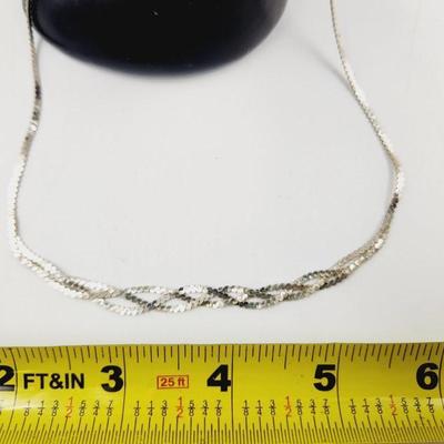 VINTAGE BRAIDED .925 SILVER NECKLACE