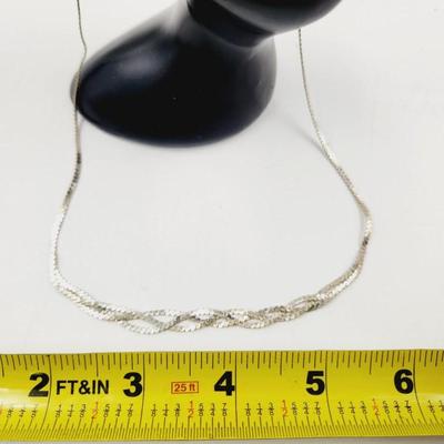 VINTAGE BRAIDED .925 SILVER NECKLACE
