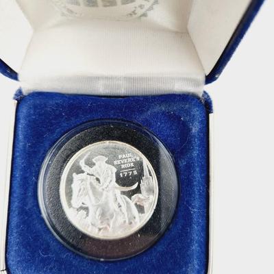 PAUL REVERES RIDE 1/2 OZ SILVER ROUND COIN INCASED