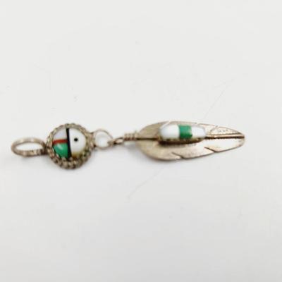 . 925 SILVER NATIVE AMERICAN FEATHER PENDANT