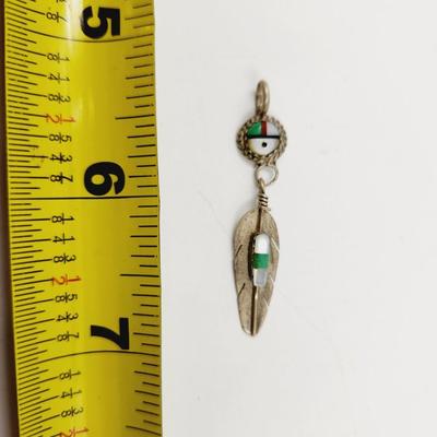 . 925 SILVER NATIVE AMERICAN FEATHER PENDANT