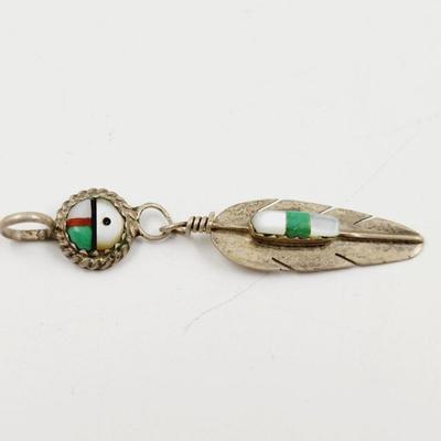 . 925 SILVER NATIVE AMERICAN FEATHER PENDANT